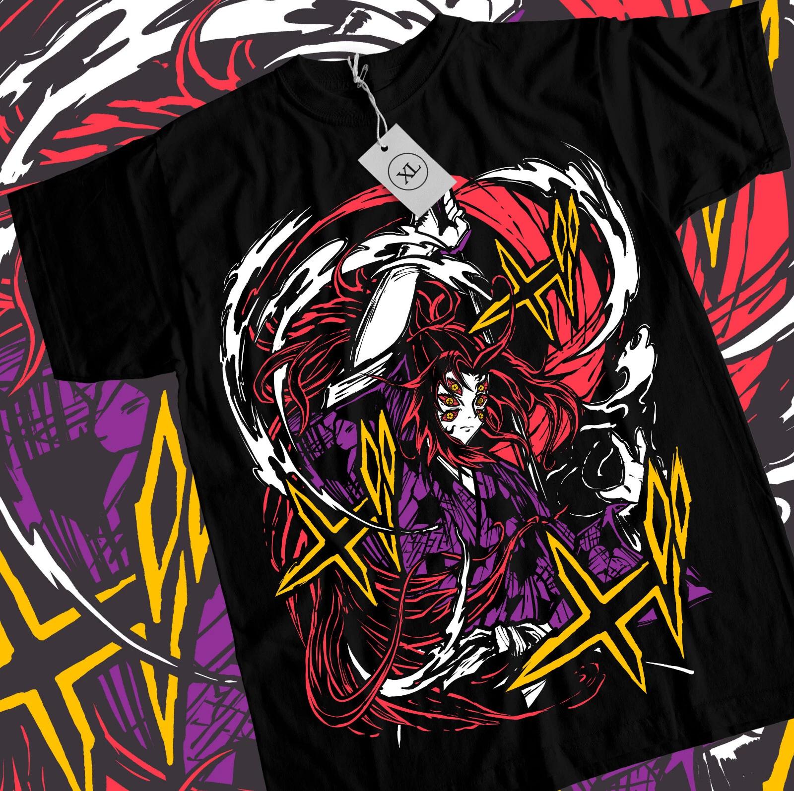 

2026 Summer Demon Slayer Anime Kokushibo Loose Shortsleeved Pure Cotton Childrens Tshirt Tide Unisex Casual Comfortable Y2k S