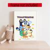 Bluey Customize Your Name Diamond Painting Round Diamond Diy Frameless Holiday Artwork Suitable For Home Office Wall Decoration