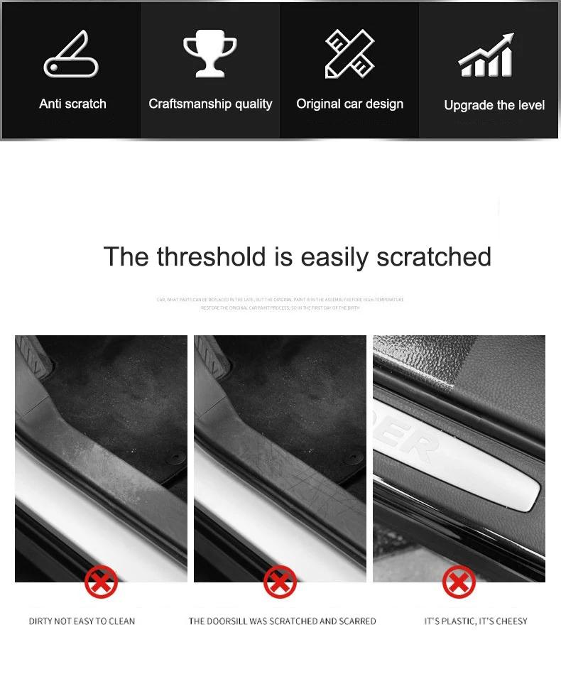 Carbon Fiber Car Door Sill Protector for Mitsubishi All Models Outlander Lancer ASX Pajero Threshold Strip Sticker Accessories