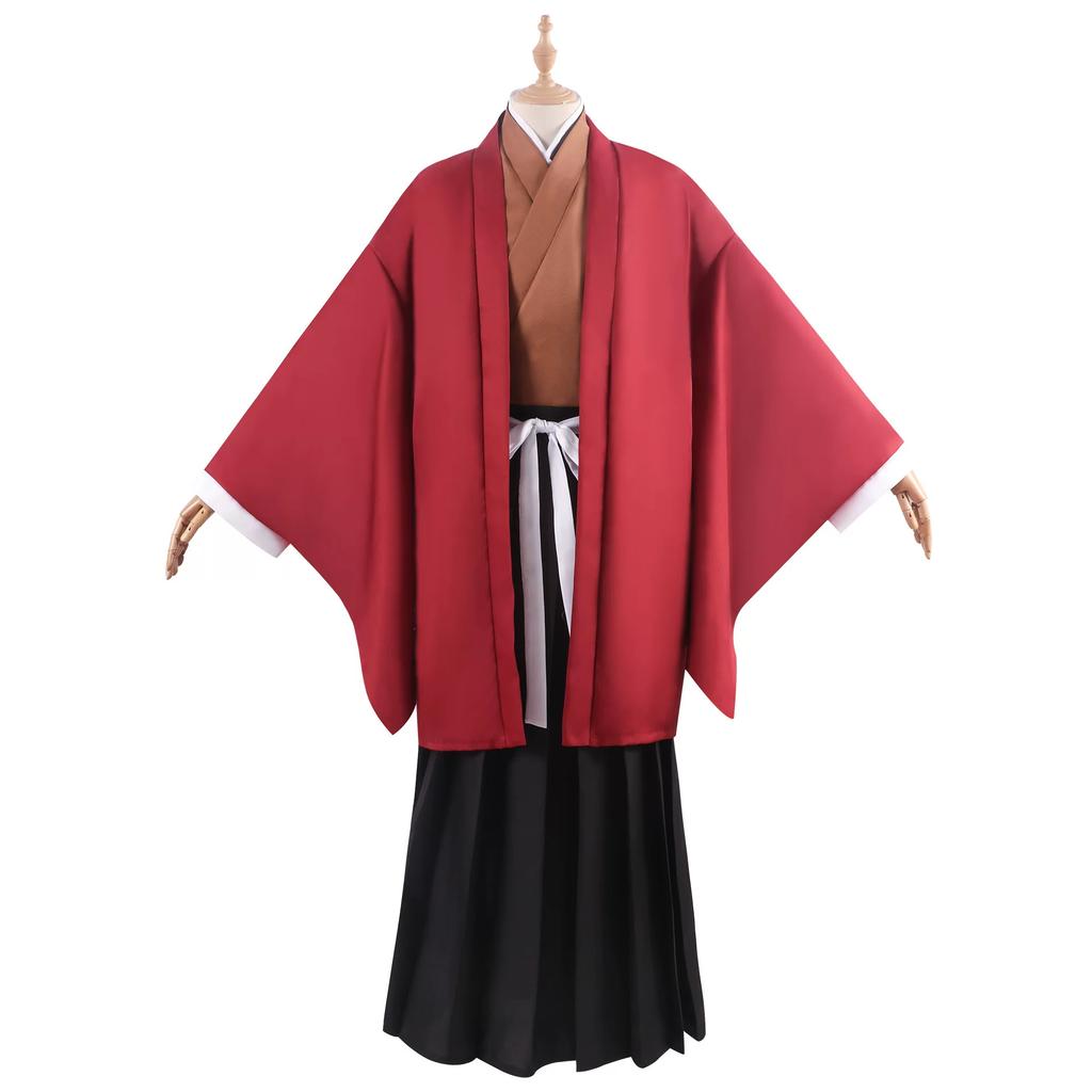 Demon Slayer Yoriichi Tsugikuni Full Kimono Cosplay Costume, Sun Breathing Swordsman Performance Outfit