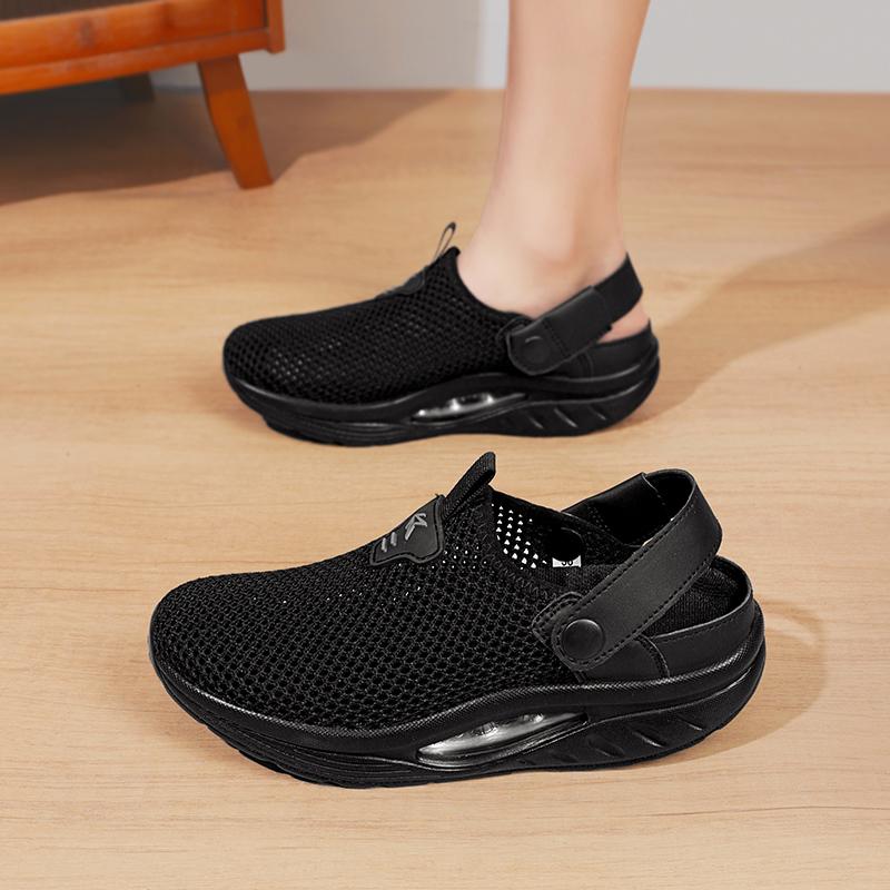 Breathable Mesh Women's Sandals Air Cushion Platform Casual Shoes Plus Size 35-43 Non-slip Slippers for Walking Traveling