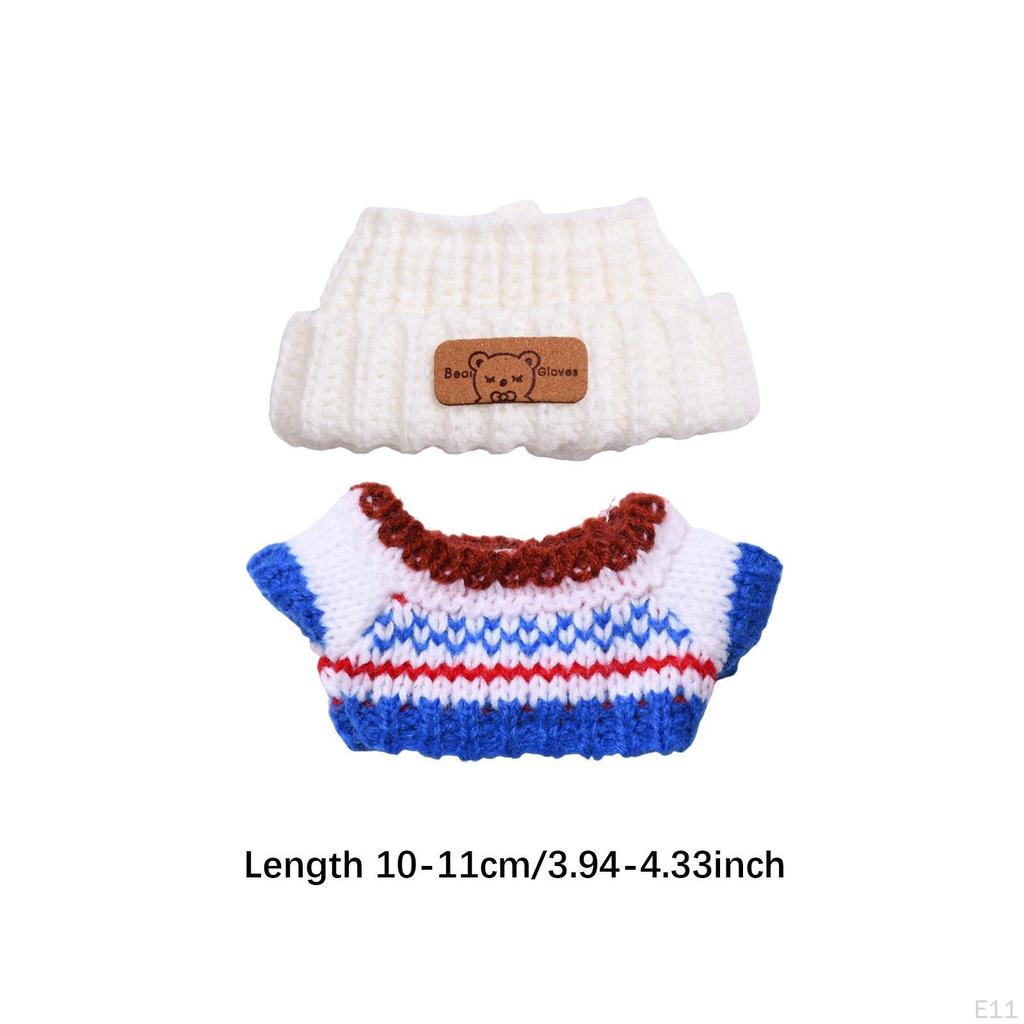17cm Doll Sweater and Hat Accessories Outfits Lovely Trendy Tops DIY Supplies for 15cm Pendant