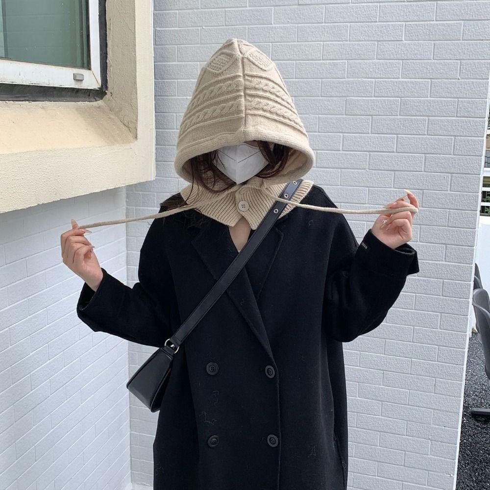 Gehörschutz-Winter-Sturmhaube, Kaschmir-Nackenwärmer, Pullover-Mütze