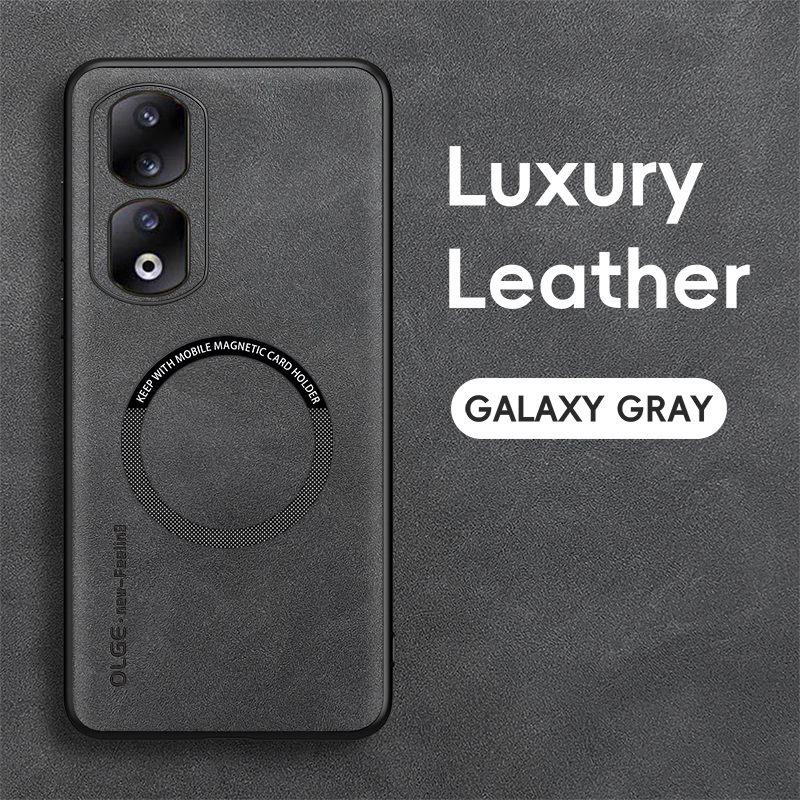 Magnetic Wireless Charge Leather Phone Case for Honor 90 80 70 60 Pro SE / 80 GT 90 Lite X50i Shockproof Soft Bumper Cover