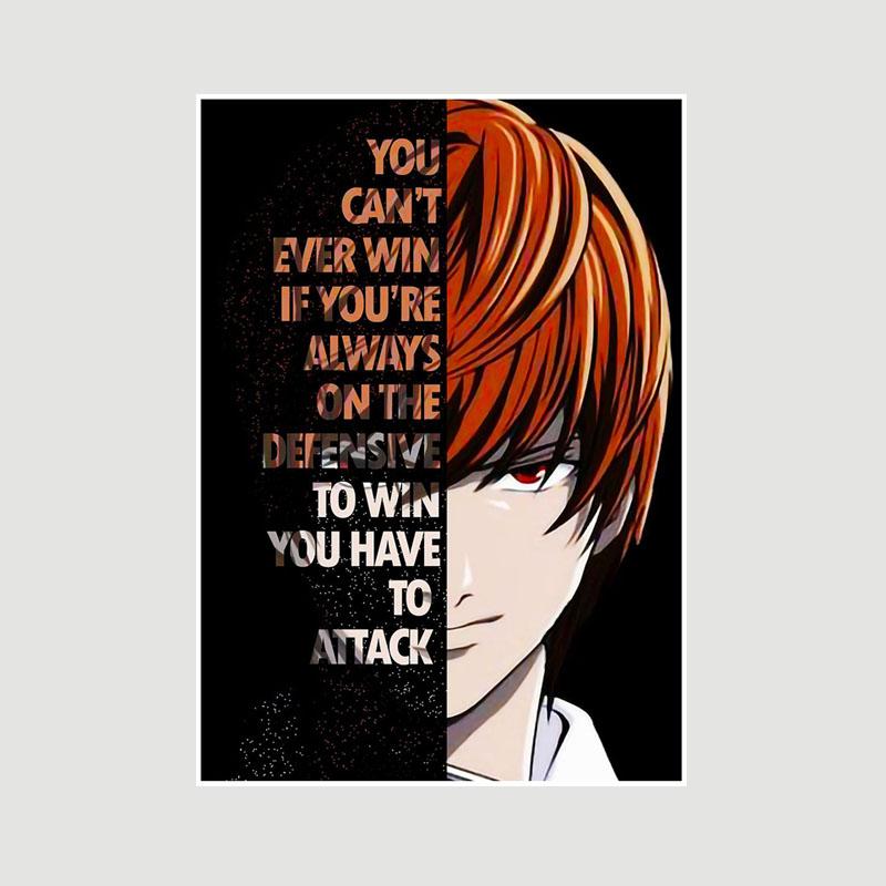 Vintage Inspirational Quote Poster Anime Finger Luffy Deku Posters White Paper Text Art Pictures Home Decor Bar Decoration Painting Interior Mural