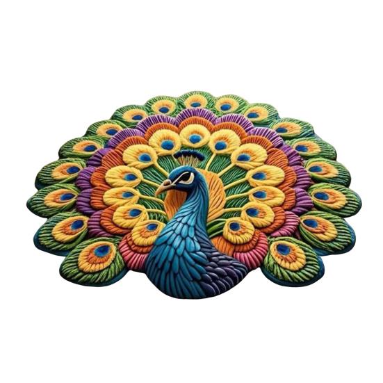 Peacock Floor Mat 3D Realistic Pattern Bathroom Mat Quick Dry Floor