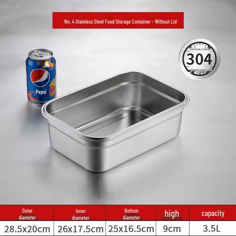 Extra Large 304 Stainless Steel Food Storage Container Extra Large