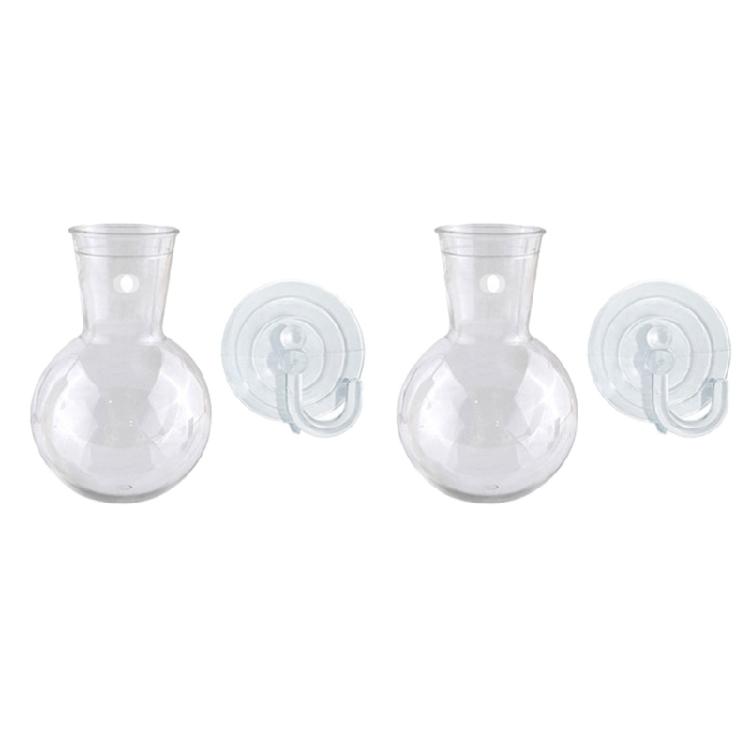 

2/4 шт. Прозорі акрилові підвісні вази Гідропонні контейнери для рослин Тримачі з присосками для декору дому та офісу