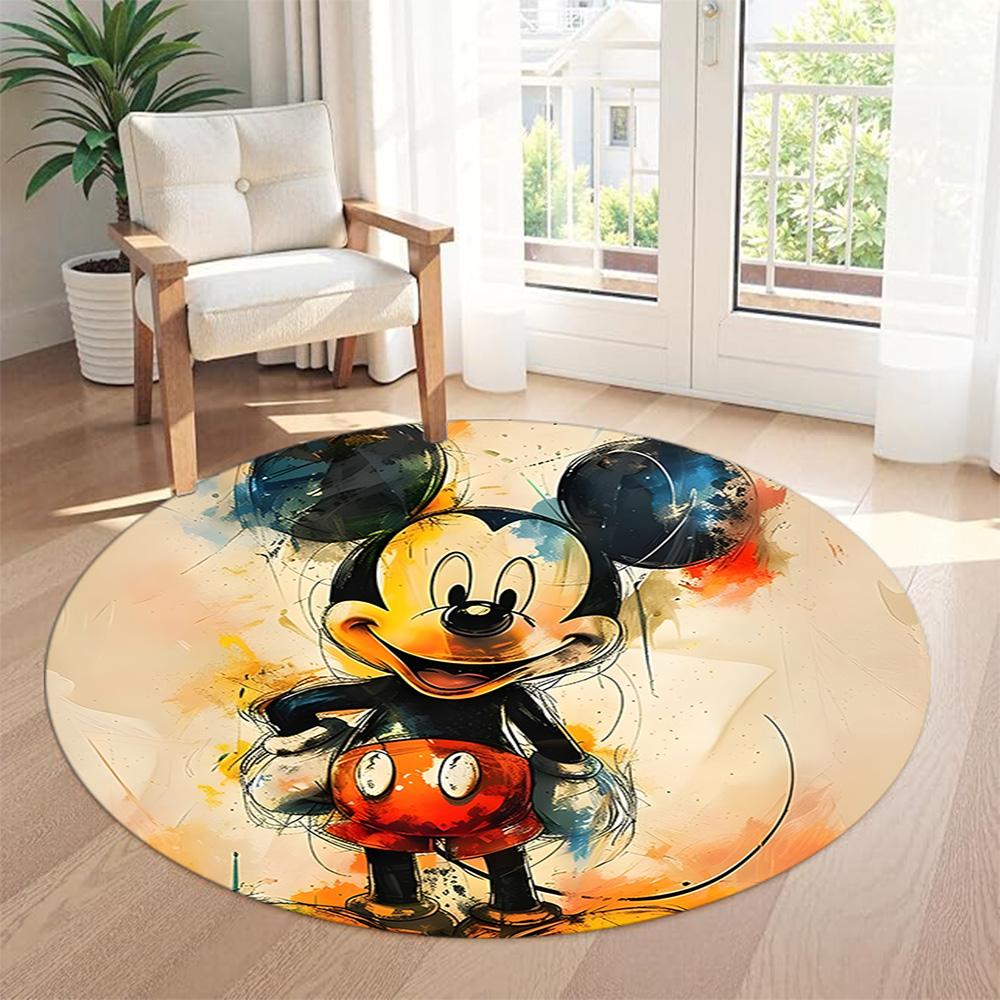 Minnie Mouse Round Floor Rug Design for Dormitory Living Rooms Foyer Balcony Anti-slip Round Rug Office home decor Perfect Gift for Friends Family