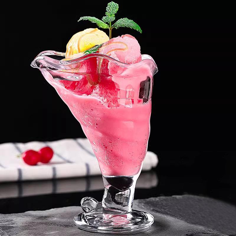 8.9oz 260ml Creative Glass Dessert Cup Transparent Reusable Yogurt Milk Tableware for Party Wedding Supply Ice Cream Juice Cups