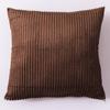 Soft Striped Home Decorative Throw Pillow Covers, Square Corduroy Cream Cushion Cases