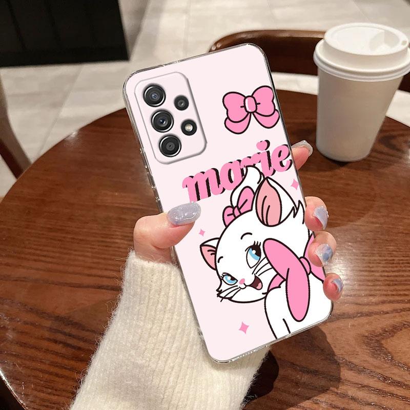 Clear Case For Samsung Galaxy A57 A37 A56 5G A36 Cases A55 A54 A35 A26 A07 A17 A16 A06 A34 A15 Cover Pink Fantasy Cute Marie Cat