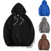 Men's Plush Pullover Hoodie - Solid Color, Casual, Warm, Loose Fit for Autumn/Winter