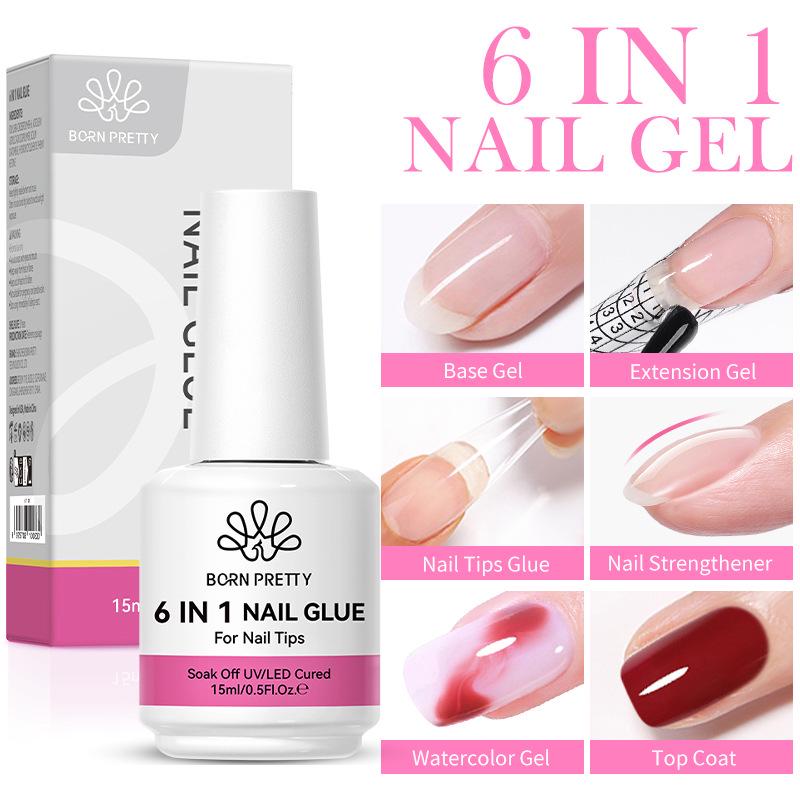 BORN PRETTY 6-in-1 Nail Gel: Base, Top Coat & Adhesive
