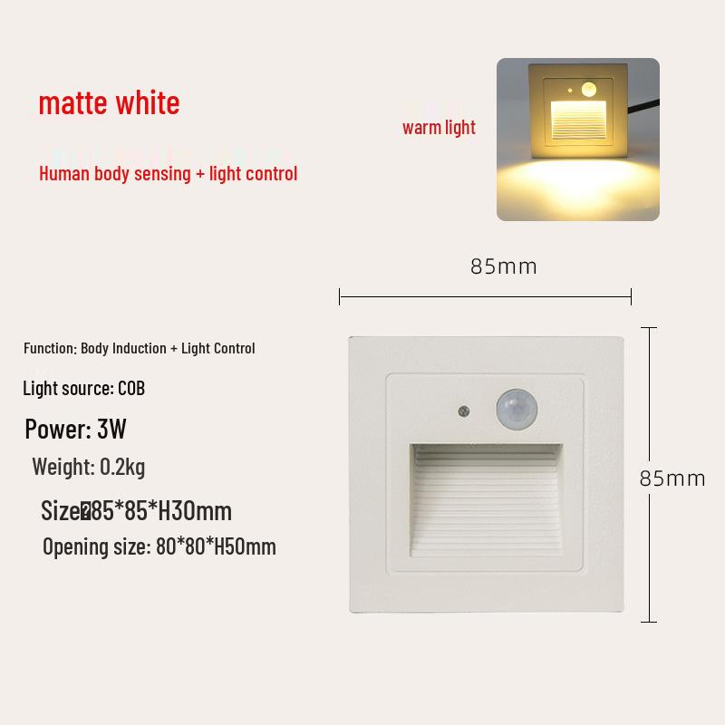 Outdoor LED Motion Sensor Step Light, Waterproof Recessed Aluminum Plinth Light