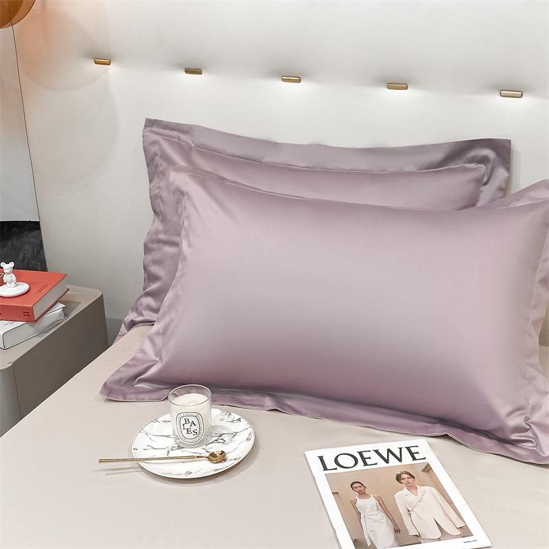 Pure Cotton Solid Color Long-Staple Pillowcase Pair – 100% Xinjiang Cotton, Single Piece, Simple Plain Design
