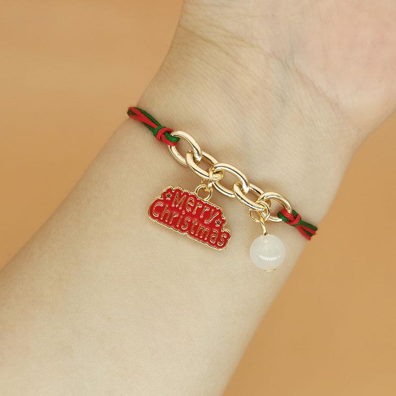 Luminous Christmas Alloy Bracelet with Santa, Tree, Bell, Snowflake, and Lucky Bag Charms
