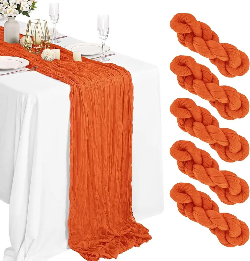 20/10/6 Pcs Cotton Gauze Table Runner Wedding Decoration Sage Green Cheesecloth Tablecloth Wedding Party Bridal Shower Decor