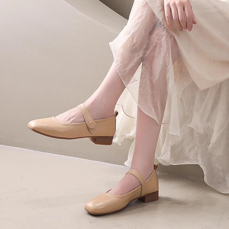 Fashion 2024 Summer Elegant Women Mary Jane Retro Soft Sole Low Heel Shallow Dress Party Office Zapatos Shoes for Women