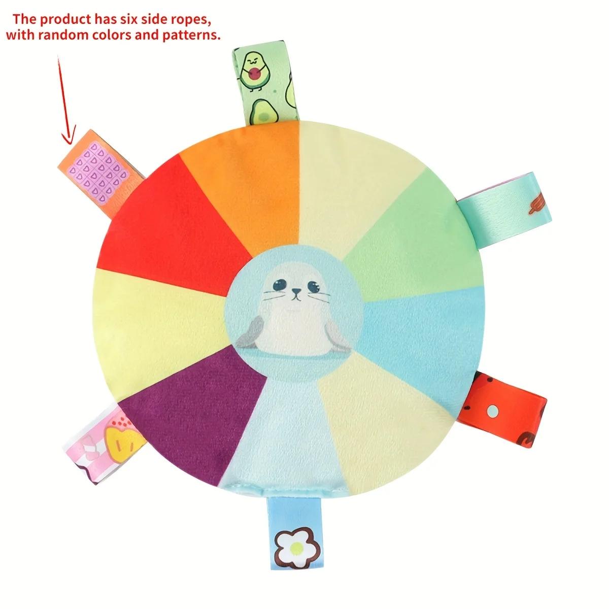 

Плюшевая игрушка летающий диск с мультяшным узором и звучащим колокольчиком для собак, интерактивная тренировка и игрушка-жевалка для здоровья зубов, товары для питомцев