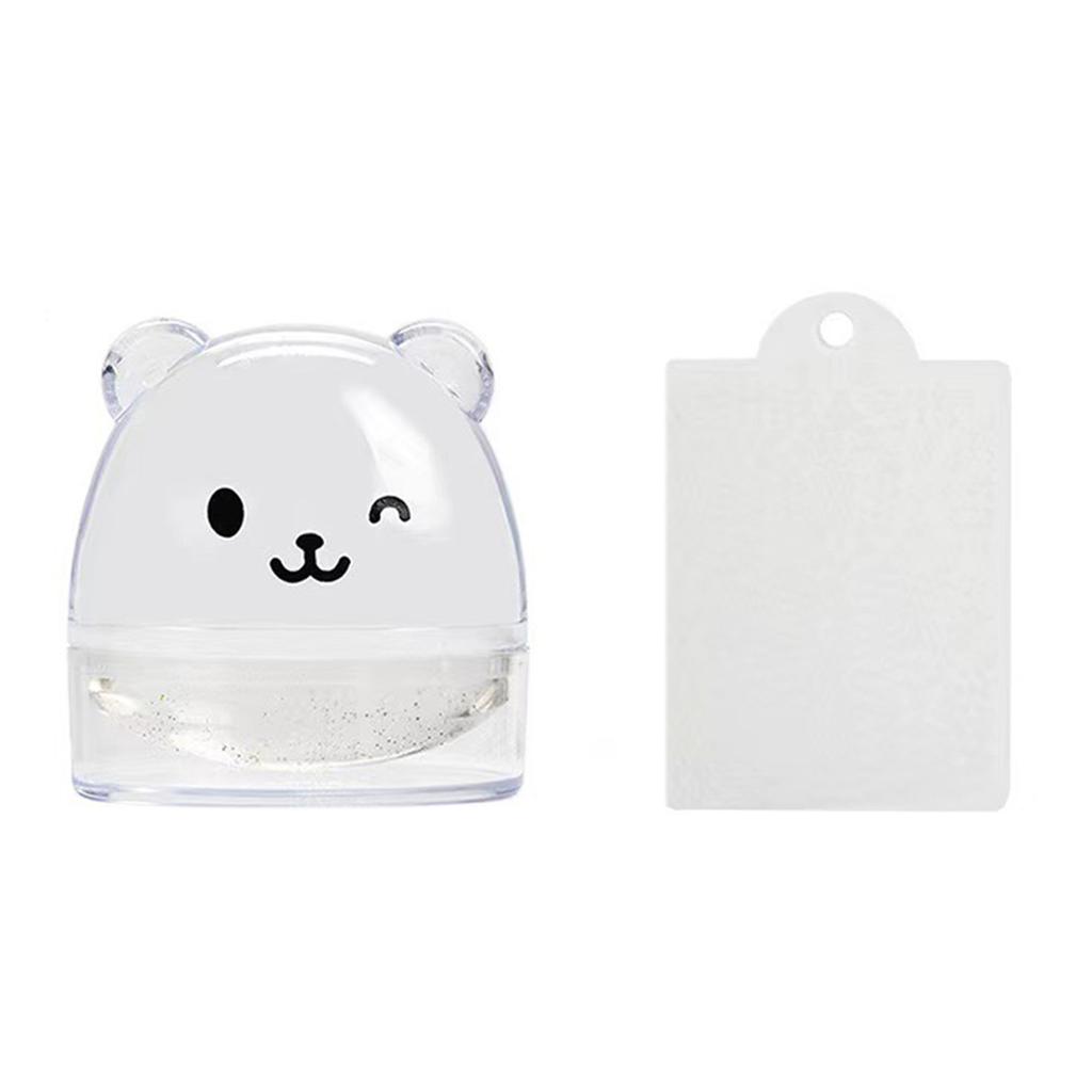 Silicone Nail Stamper Set French Tip Nail Stamp Cute Bear Jelly Stamper with Scraper Nails Art Template Tool for Woman