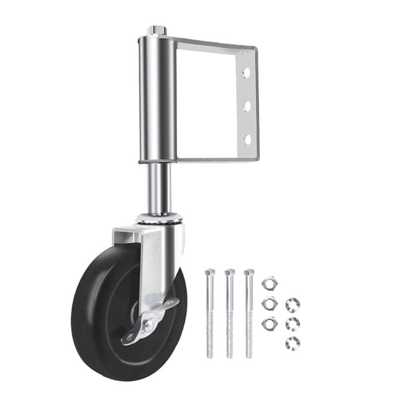 Portable Sturdy Rubber Gate Wheel 360 Degree Rotation for Farm Fence Garden and Wood Gate Spring Loaded Casters Set