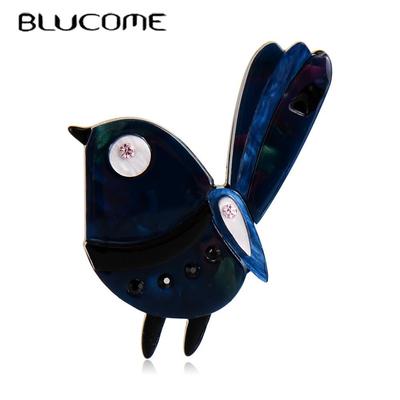 Fashion Acrylic Animal Brooch Cute Cartoon Bird Shape for Women Children Shirt  Bag Hijab Pins