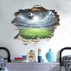 Self Adhesive Wall Sticker 3D Soccer Field Creative Design for Kids Room Bedroom Background Decor