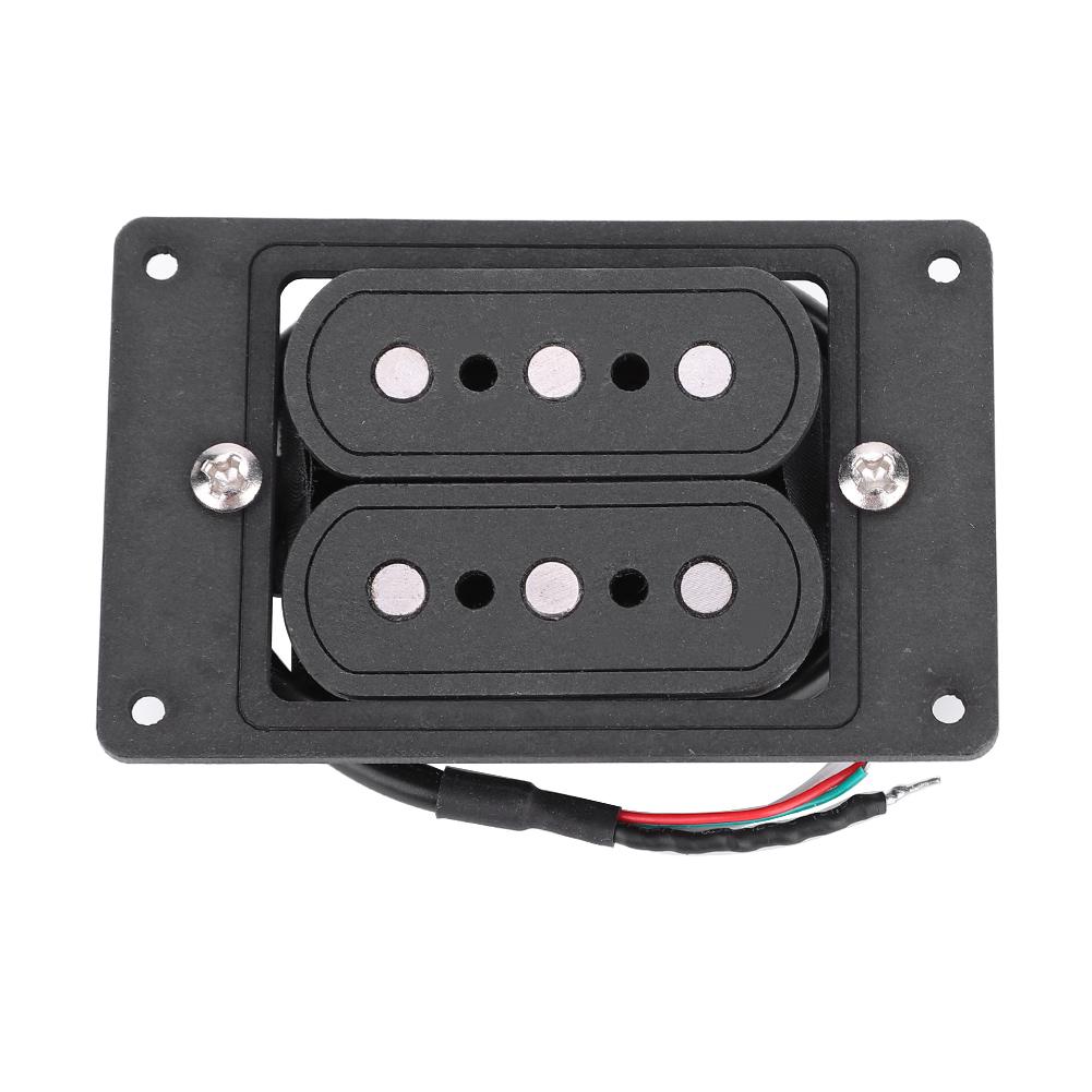 Prewired 3 String Humbucker Pickup Input Jack for Cigar Box Guitar(Vulcanized Fiber Black)