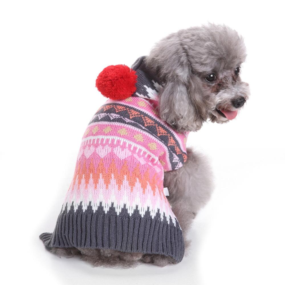 Dog Sweater Pet Clothing Knitted High Collar Christmas Sweater Autumn and Winter Clothing Small and Medium Dog Warm Sweater