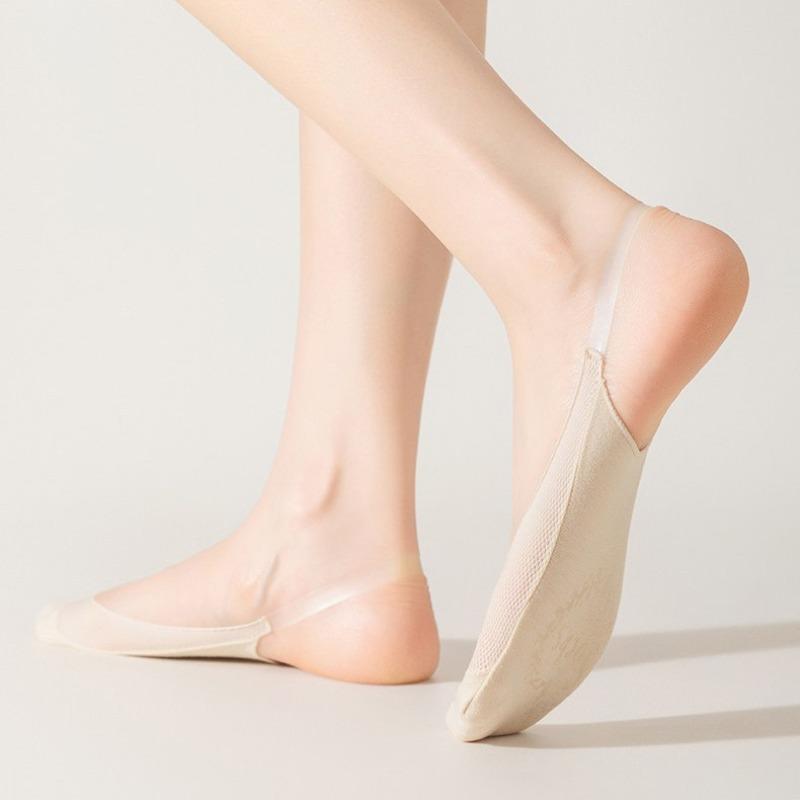 Seiden-Unsichtbare Strümpfe, Damen Sommer Leichte Netz-Riemen zum Hineinschlüpfen Anti-Rutsch Rutschfeste Dünne Style Socken für High Heels