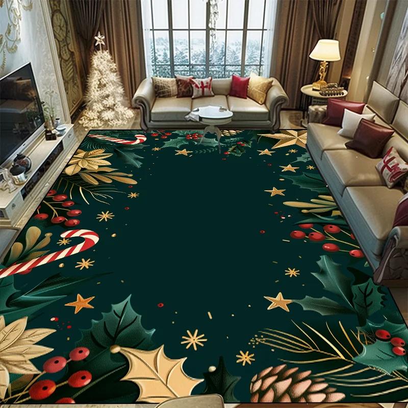 Weihnachtsteppich im amerikanischen Stil für Wohnzimmerdekoration Sofa Couchtisch Bereichsteppiche für Schlafzimmer Großer Bereich Bodenmatte Waschbar
