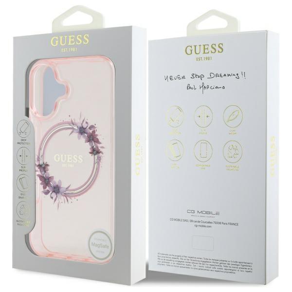 Guess Guhmp16Shfwfcp Iphone 166.1 Różowy/Pink Hardcase Iml Flowers Wreath Magsafe