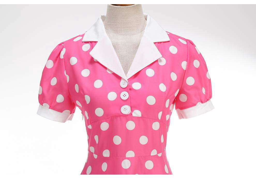 2025 Polka-Dot-Kleid mit Weißem Kragen: Französischer Retro, Hepburn-Inspiriert, Hong Kong Stil