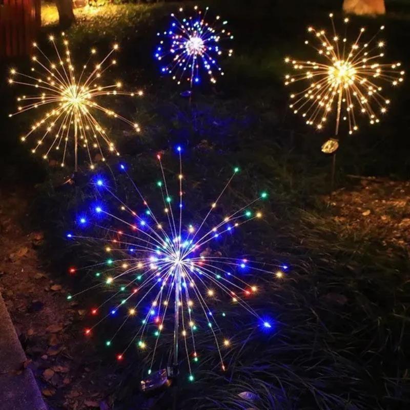2PCS Led Solar Firework Lights Outdoor DIY String Lights Festival Landscape Garden Decoration Waterproof Lawn Light 1 / 2 PCS