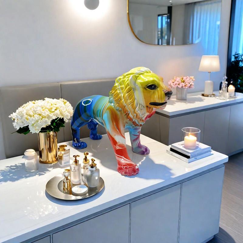 Office Use Decoration Animal Sculptures House Lion Decorations Everything Goes Smoothly Wealthy Nice Compact Lion New