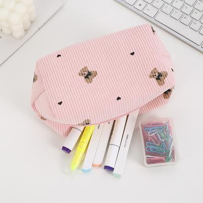 1 buc. Etui pentru creioane de mare capacitate Etui pentru creioane Kawaii Papetărie Catifea Corduroy Etui pentru creioane Rechizite școlare Înapoi la școală Etui pentru creioane