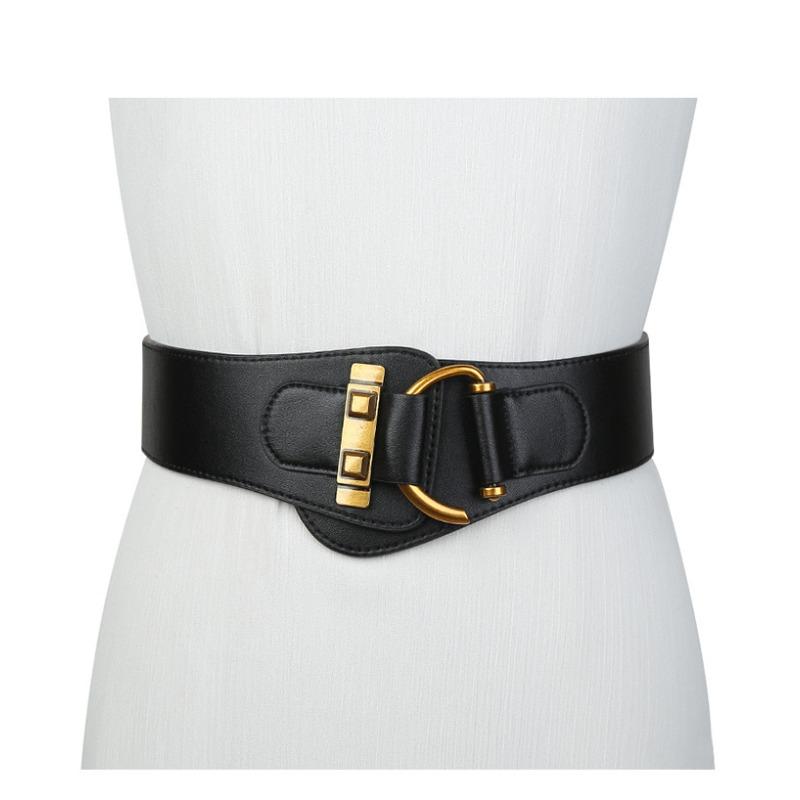 Ladies' Wide Belt Decoration Suit with Skirt, Sweater and Overcoat Elastic Waist Belt, Personalized and Fashionable, Versatile Waist Belt
