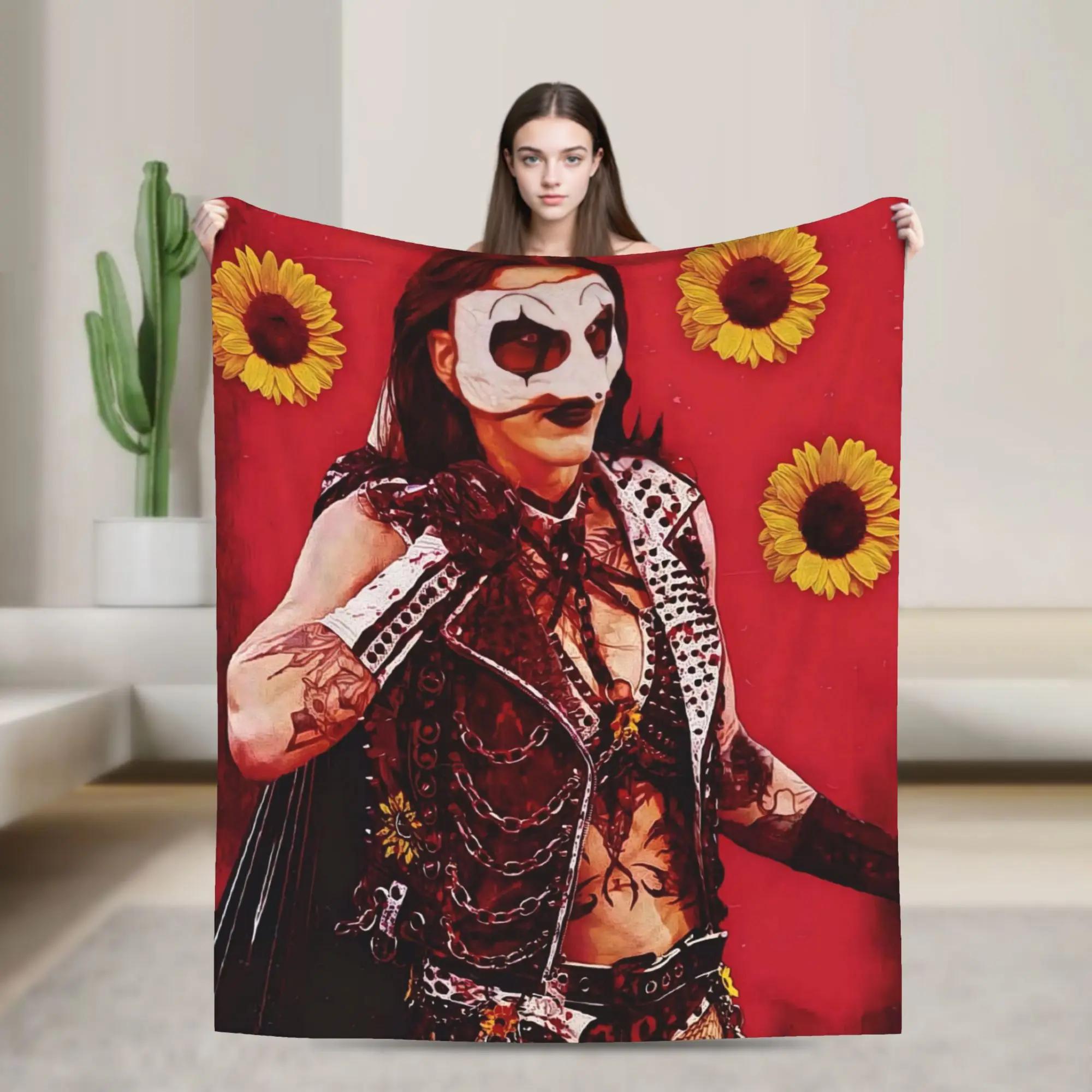 Terrifier x Rhea Ripley Plush Flannel Throw Blanket for Kids and Adults Soft Cozy Bedspread for Living Room Perfect Gift 100x150cm