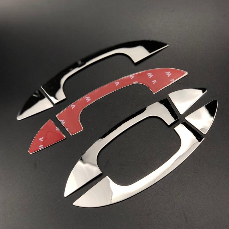 Car-styling stainless steel door handles trim cover stickers for Volkswagen Golf 6 Passat Scirocco T-ROC Sharan for Skoda Superb