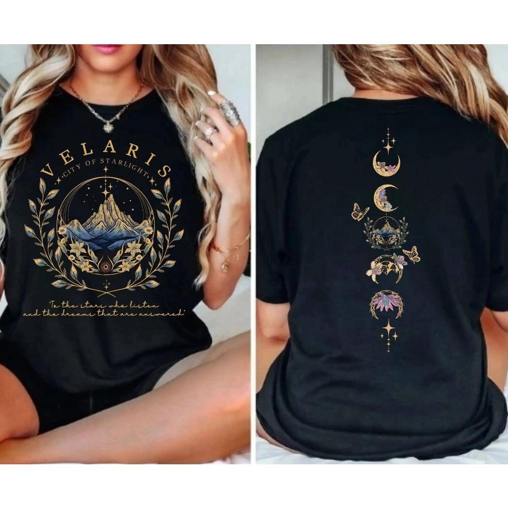 Acotar Graphic T Shirt for Women Casual Loose Oversized Tee Harajuku Anime Print Top Daily Streetwear Fashion Travel Clothing