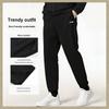 Li Ning Loose Fit Drop Shoulder Sweatshirt And Mid Waist Pants Casual Sports Set Men sweatshirt, pants Black AWEU041-1