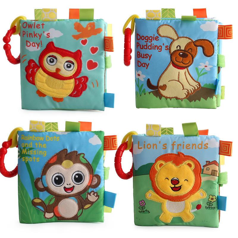 New Baby Cloth Book Hand Book Early Education Puzzle Toy With Sound Paper Cloth Book Bag Lt4960 Owl 0.02kg