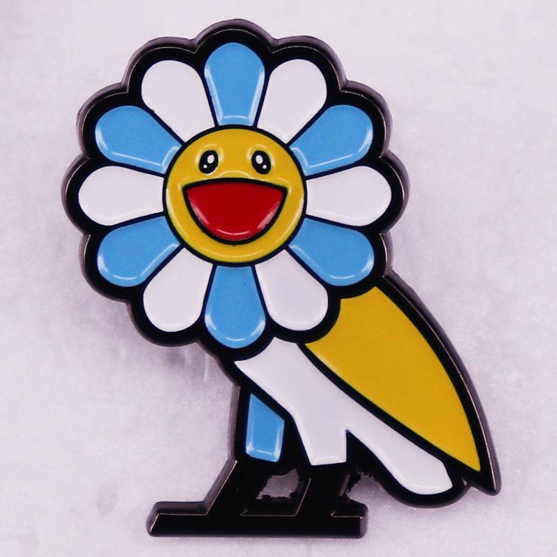 Takashi Murakami x OVO Sunflower Owl Art Badge