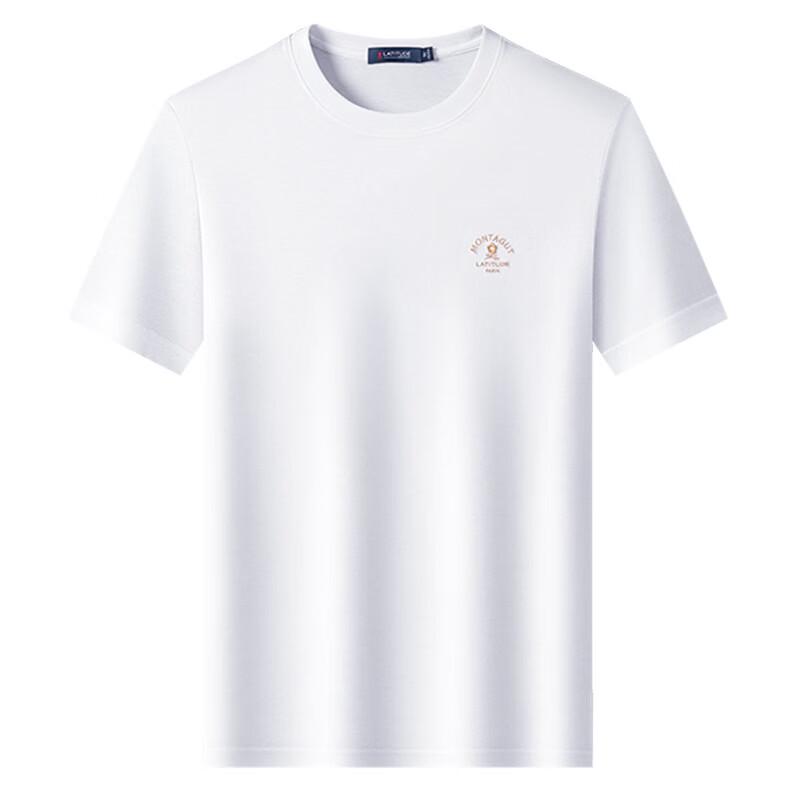 MONTAGUT Men's Cotton Blend Round Neck Short Sleeve T-Shirt