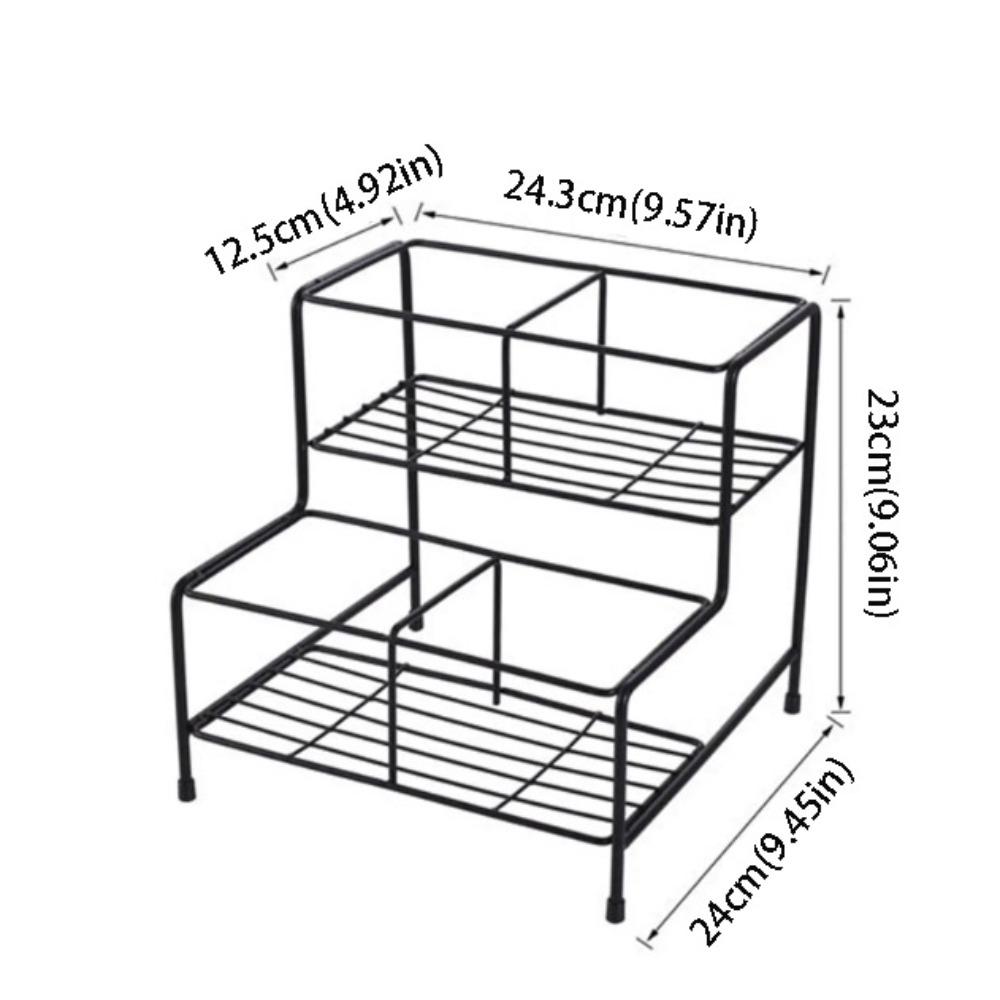 

Премиальная металлическая подставка для кофейных сиропов, 4 ячейки, органайзер для столешницы, полка для специй, для использования в шкафу Double-layer 4 grids