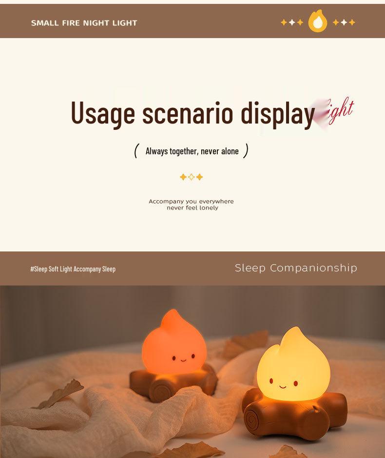 European Style Campfire Night Light: Flame Lamp for Bedroom & Desktop Atmosphere