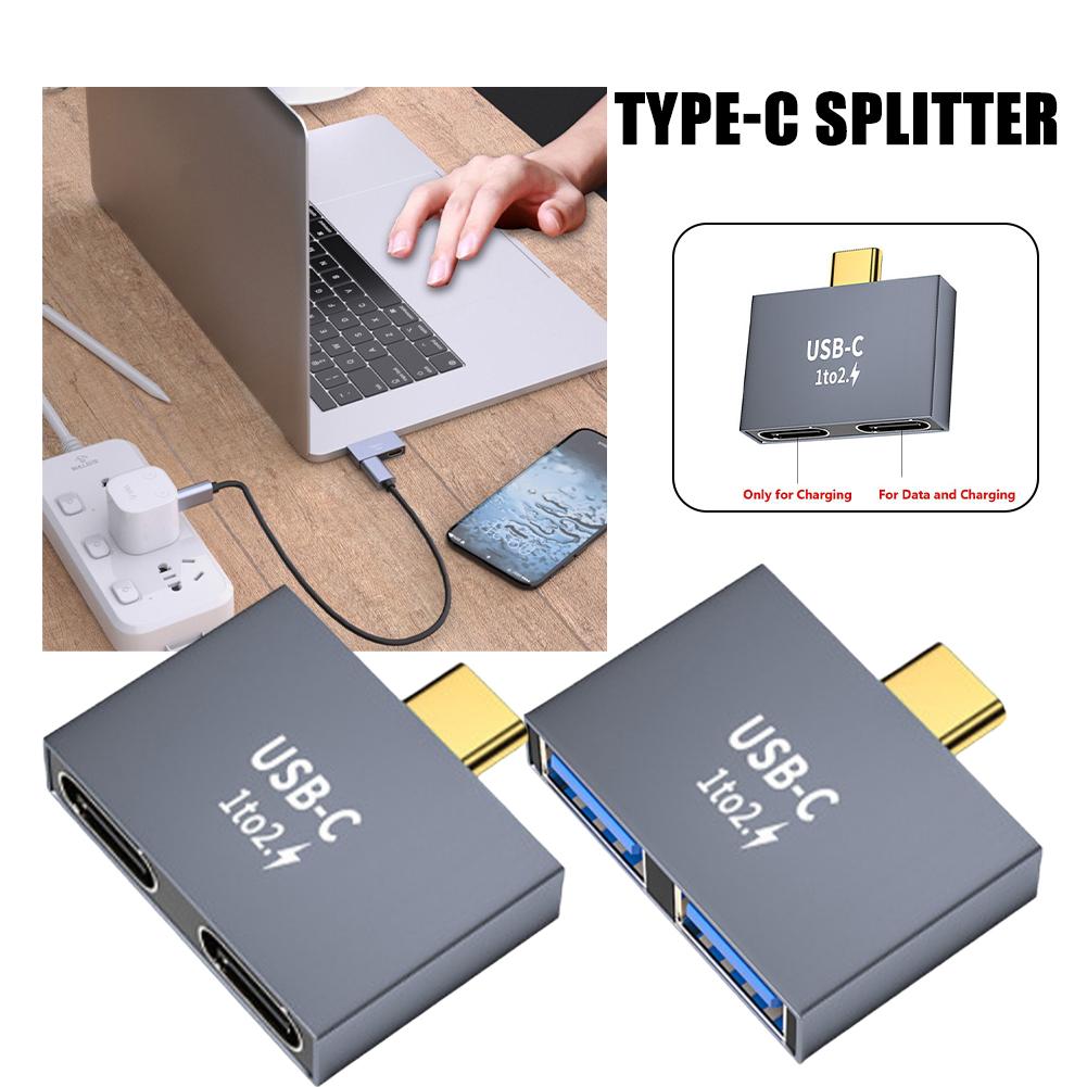2 In 1 Type-C USB3.0 Hub Docking Station Male Type-C Computer Splitter Female 10Gbps For Laptop O9B4