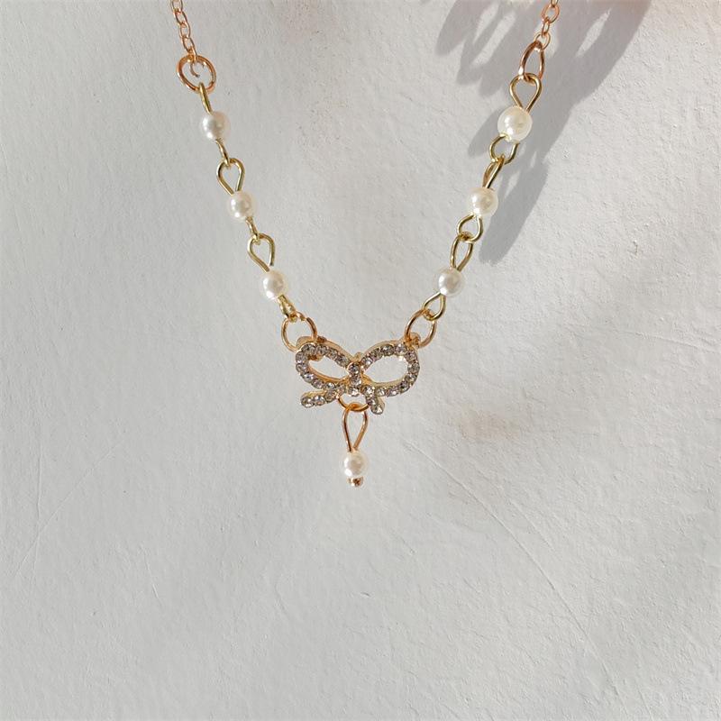 Korean version bow pearl bracelet female sweet princess style high fashion jewelry accessories