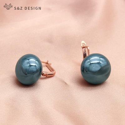 Fashion Elegant Bread Round Big Simulated-pearl Drop Earrings For Women Girl Wedding Party Jewelry